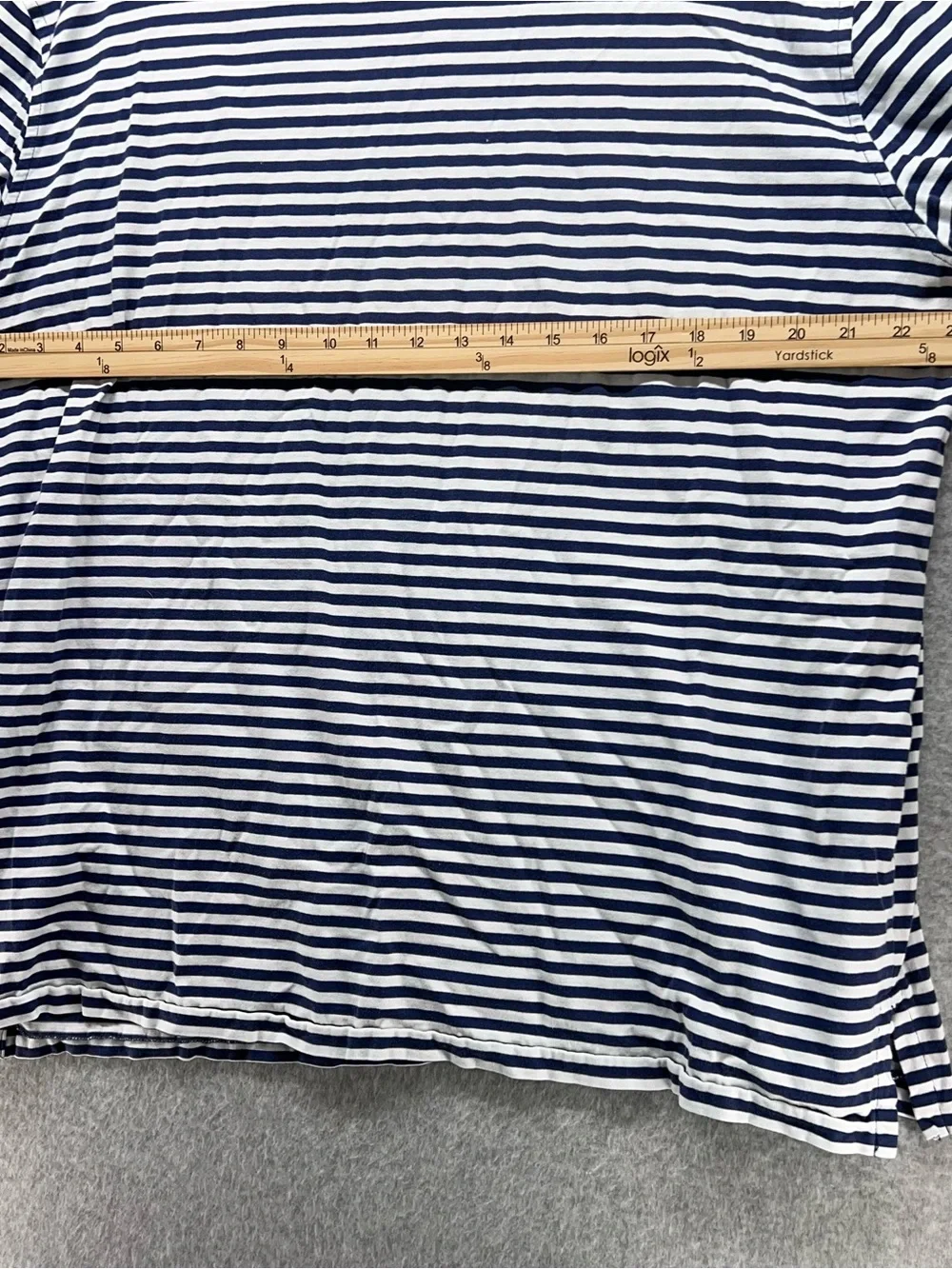 Ralph Lauren Blue and White Horizontal Stripe Polo